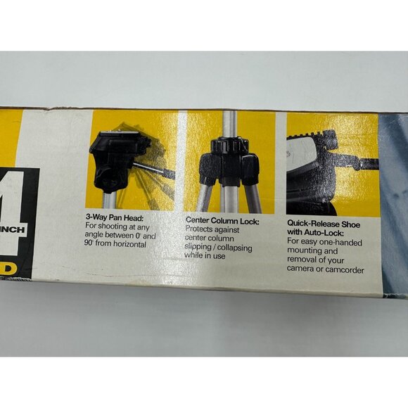 Ambico V-0555 54" Lightweight Aluminum Tripod Quick Release Shoe 3-Way Pan Head - Picture 14 of 16